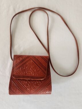 Embossed Leather Crossbody Mini Bag